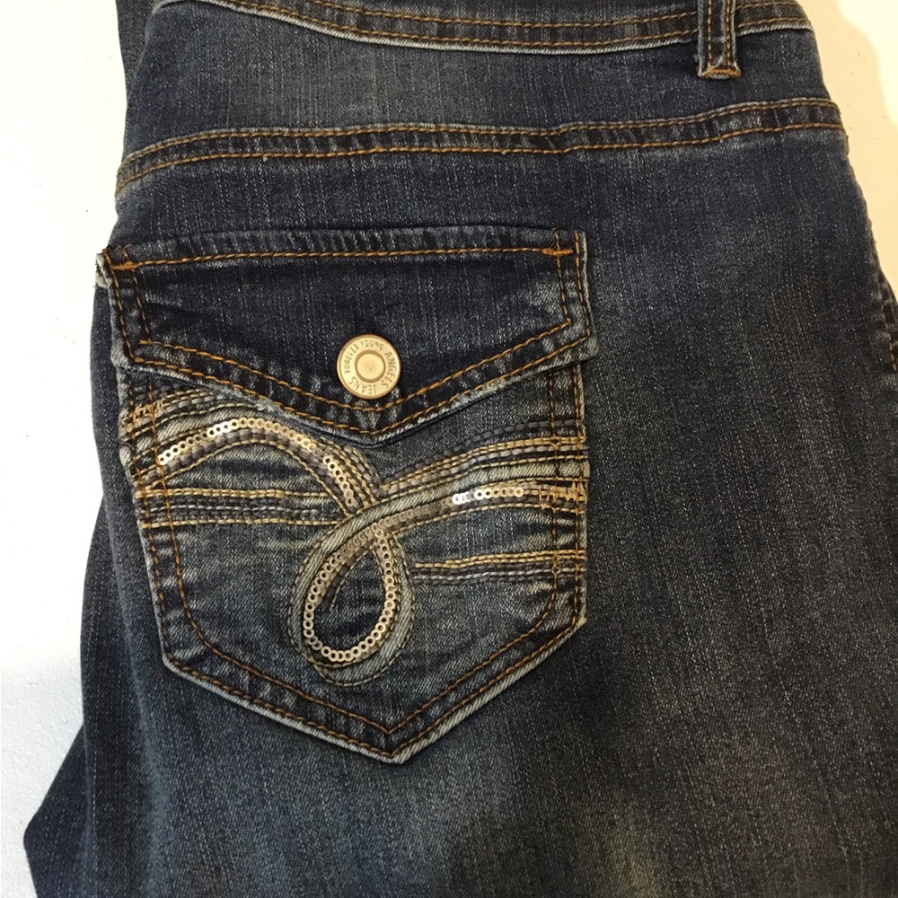 Angels Women's Everflex Curvy Boot Cut Jeans with Embellished Back Pocket